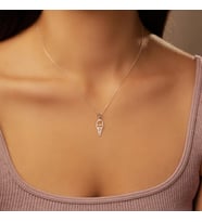 Kişiye Özel 925 Ayar Gümüş Minimalist Dondurma Model Kolye