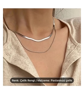 2 Lİ ÇELİK KOLYE SADE MODEL-ZAMANSIZ