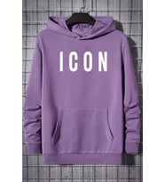 Unisex Icon Baskılı Sweatshirt (Lila)