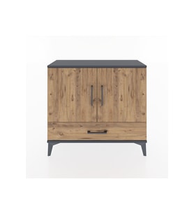 Arges Şifonyer 2 Raflı Tek Çekmeceli 2 Kapaklı 88x30x80 Antrasit-Çam