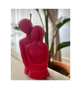 Kokulu Sevgili Sarılan Çift Dekoratif Mum
