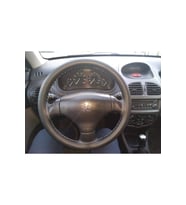 DİKİŞLİ DİREKSİYON KILIFI SİYAH DERİ GRİ DİKİŞ PEUGEOT 206 İÇİN