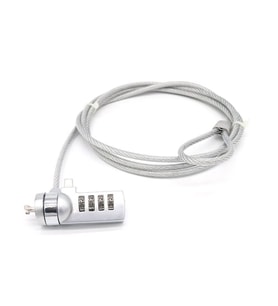 Silver 18 mm 4 Hane Şifreli Laptop Dizüstü Bilgisayar Kilidi Kablo Kilit cin541