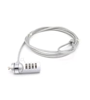 Silver 18 mm 4 Hane Şifreli Laptop Dizüstü Bilgisayar Kilidi Kablo Kilit cin541