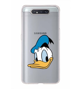 Samsung Galaxy A80  Kapak Donald Duck Tasarımlı Şeffaf Silikon Kılıf