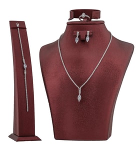 Yuvarlak Tasarımlı Gümüş Bayan Set