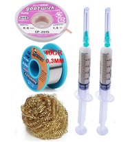 Mechanic Lehim Tel 40G 0,3mm Flux Lehim Toplama CP-2015 Emme Teli 2,0mm Havya Ucu Temizleme Teli Set06