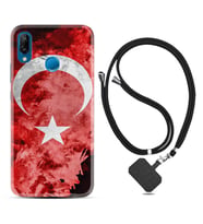 Huawei P20 Lite Mate 10 20 Lite Pro P40 Lite KılıfBoyun Askılı Silikon Şanlı Türk Bayrağı 1315