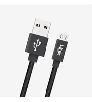 K542 Güvenli ve Hızlı 30cm Örgülü Metal Kafa Mikro USB Şarj Kablosu (Siyah)