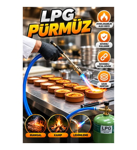 Ayarlanabilir Alevli Hortumlu LPG Pürmüz – Mangal, Kamp ve Lehimleme İçin
