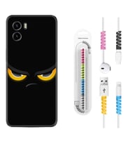 Vivo Y15S Y32 Y33S Y51 Y53S Kılıf Kablo Koruma Spiral Silikon Black Eyes 1644