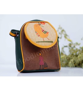 Kuş Figürlü Küçük Postacı Omuz Çantası Etnik Bohem Style - Yesil (Yeşil)