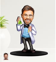 Kişiye Özel Kimya Öğretmeni Karikatürlü  Mdf Biblo (Çok Renkli)