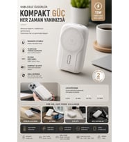 Kablosuz ve Kablolu Şarj Destekli 10000 mAh Taşınabilir Powerbank