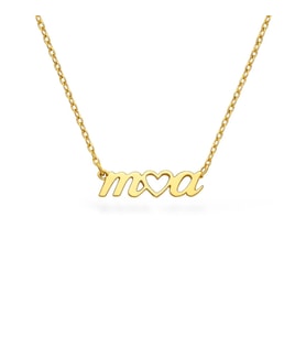Kişiye Özel 925 Ayar Gümüş Minimal Çift Harf Kolye (Gold)