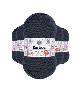 Northcity Baby One Tüylenmeyen El Örgü İpi Yünü Lacivert K633 – 5'li Paket
