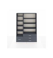 Arges Gardrop 9 Raflı 4 Çekmeceli  132x30x195 Antrasit-Antrasit