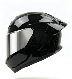 Motosiklet Kaskı Full Face Roxter Siyah İridium Ayna ve Şeffaf Vizörlü Motorcu Kask