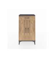 Arges Komodin 2 Raflı Tek Çekmeceli 2 Kapaklı 60x30x106 Antrasit-Çam
