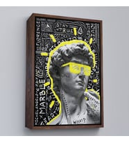 Çerçeveli Michelangelo Buonarroti Davud Pop Art Tablosu (Kahverengi)