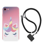 Apple iPhone 5 6 7 8 Plus Se XR Kılıf Boyun Askılı Silikon Sweety Unicorn 1737