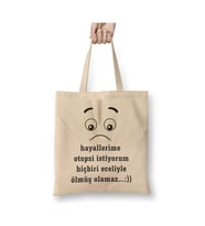 Komik Söz Hayallerime Otopsi İstiyorum Beyaz Bez Çanta Uzun Saplı Alışveriş Çantası Plaj Çantası