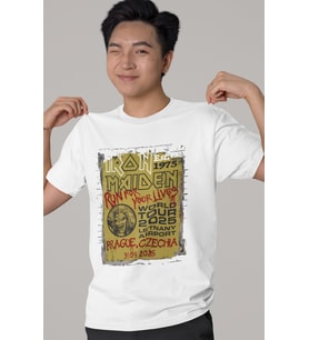 Tasarım Iron Maiden Rock Metal Müzik Grubu Baskılı Unisex Oversize Tişört