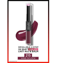 Infaillible 2-Step 24 Saat Kalıcı Likit Ruj & Balm - 215 Wine Oclock