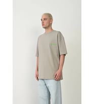 Erkek Baskılı T-Shirt Kısa Kol Bisiklet Yaka Rahat Kalıp Tişört - Boyalı Gri