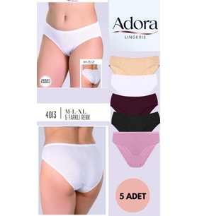 5 Farklı Renk Ekonomik Paket Kadın Fitilli Slip Külot (Karışık)