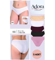 5 Farklı Renk Ekonomik Paket Kadın Fitilli Slip Külot (Karışık)