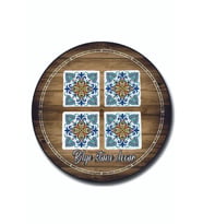 bilge tasarım Stone Decor Taş Bardak Altlığı 4'lü Set 10x10x1 Cm desenli