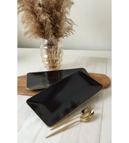 Siyah Gold Siera Kayık Tabak 33x17 cm, 2'li Set, şık ve kullanışlı designed
