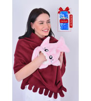 Shark Desenli Pembe Su Torbası Kılıfı Yumuşak, Rahatlatıcı ve Isı Terapisi (Termojel Hediyeli)