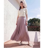 LCW Modest Pembe Beli Fermuarlı Kloş Etek