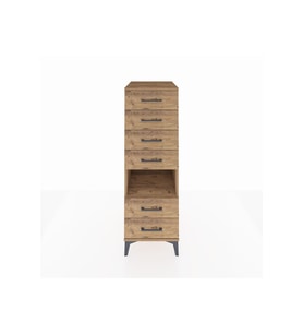 Kronos Dolap Tek Raflı 6 Çekmeceli 44x59x134 Çam-Çam