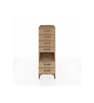 Kronos Dolap Tek Raflı 6 Çekmeceli 44x59x134 Çam-Çam