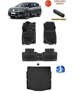 Rizline Citroen C5 Aircross (1.6PHEV) 2025 Sonrası Uyumlu 3D Havuzlu Paspas ve ALT Bagaj Havuzu Seti ASMA KOKU VE NUMARATÖR HEDİYELİ