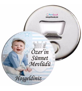 Sünnet Yıldızlı Taçlı Parti Malzemeleri Açacaklı Magnet