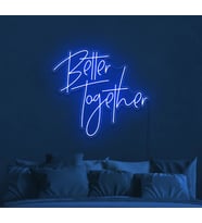 Better Together Neon Led Organizasyon Düğün Söz Dekor Yeni Nesil Neon Tabela (Mavi)