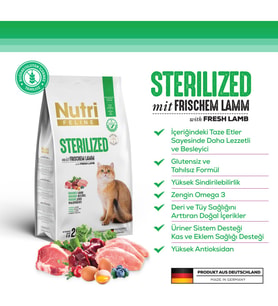 10 kg Sterilised Kuzu Etli Kuru Kedi Maması
