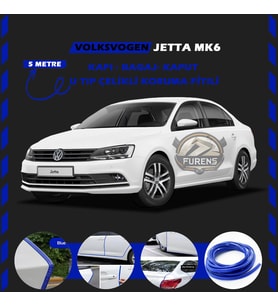 Volksvogen Jetta mk6 Oto Araç Kapı Koruma Fitili 5metre Parlak Mavi Renk