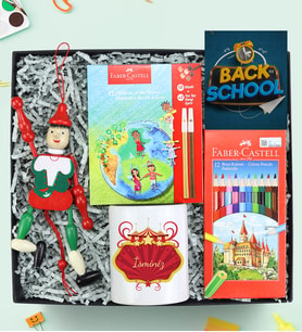 Çek Bırak Kukla & Faber Castell Keçeli Kalem & Boya Kalemi & Kalemlik Okula Dönüş Hediye Seti
