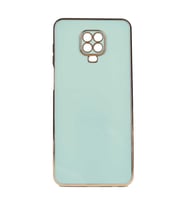 Xiaomi Redmi Note 9S Kılıf Kenarları Gold Kamera Korumalı Renkli Pastel Silikon Açık Yeşil BARK (Açık Yeşil)