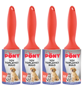 PONY TÜY TOPLAYICI RULO 4 LÜ SET KEDİ KÖPEK