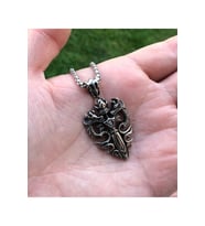 Viking Gotik Witchcraft Haç Vintage Ejder Kanatlı Zirkon Taş 316L Çelik Unisex Kolye (Gümüş)