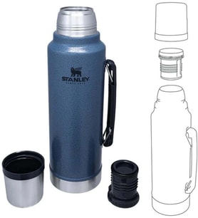 Stanley Classic Legendary Vakumlu Çelik Termos, Mavi (Hammertone Lake), 1 Litre (Çok Renkli)