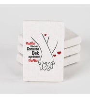 Kişiye Özel El Ele Sevgililer Taş Buzdolabı Magneti