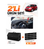 e-biz NİSSAN NOTE E12 (2009-SONRASI) Uyumlu Torpido Örtüsü + Deri Bagaj Çantası Seti - Siyah - NI011