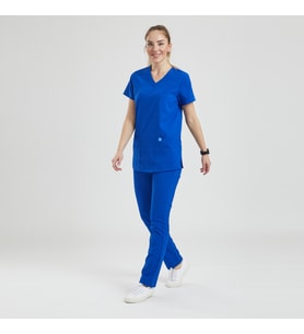 BASIC- Kadın Likralı Royal Mavi Üniforma Pantolon (Çok Renkli)